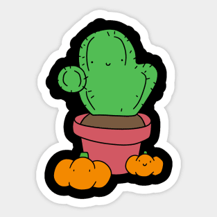 Cactus with Pumpkins Sticker